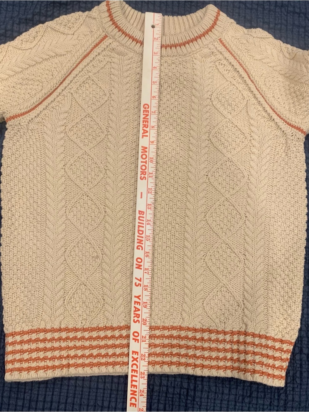 L.L.Bean Signature Cotton Fisherman Sweater Cable Knit size L Women’s - Picture 4 of 14